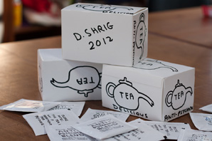 Hand Drawn David Shrigley Boxes for auction
