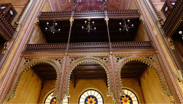 Interior of synagogue in Budapest