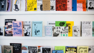 Zine library from exhibition Fanspeak by Shy Bairns