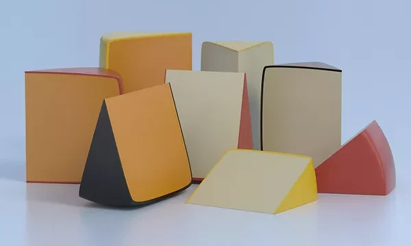 Pat Flynn, cheeses, 2018, digitally rendered photograph, C-type, dibond, aluminium frame, 25.5 x 30.5 x 3 cm