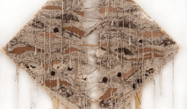 Textiles made from weave and felting in a diamond shape